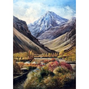 Saima Aamir, Skardu Series-2, 24 x 36 Inches, Oil on Canvas, Landscape Painting, AC-AMR-002